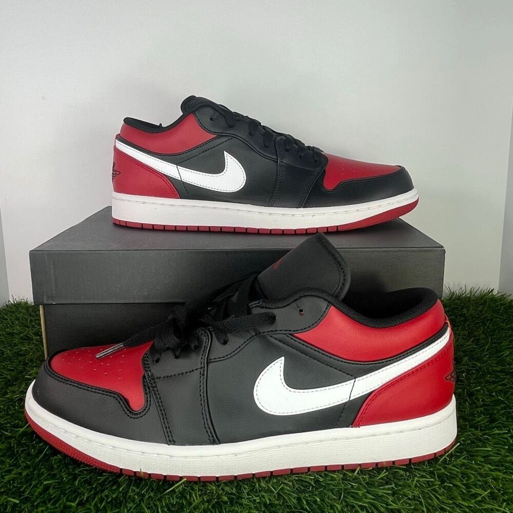 Nike Air Jordan 1 Low Black Gym Red White Men’s Size 10.5 553558-066